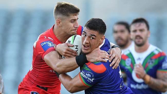 Jamayne Taunoa-Brown could soon be in a Dragons jumper. Picture: AAP