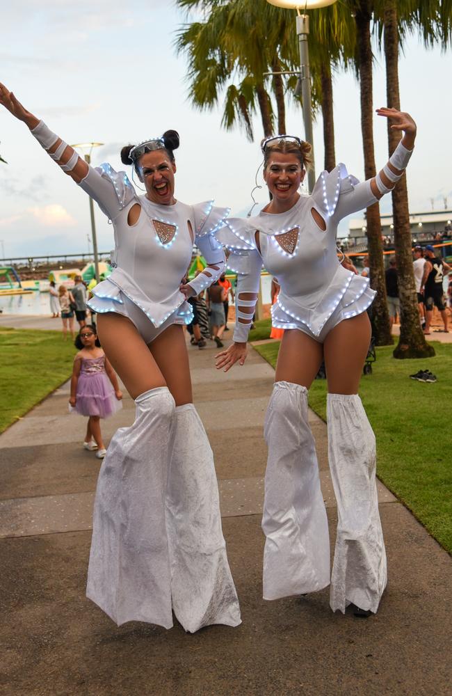 The disco fairies at Darwin's Waterfront Precinct for New Year's Eve 2024. Picture: Alex Treacy