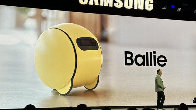 Samsung's Ballie AI robot. Picture: Benedict Brook.