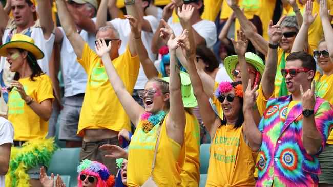 Australian fans party at last year’s women's sevens event in Sydney.