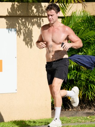Gallagher seen for the first time since his split from the legendary Olympian. Picture: Sky News Australia