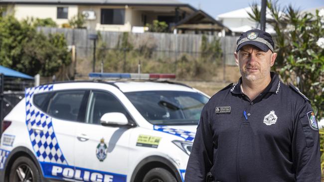 Senior Sergeant Anthony Cowan, head of Mackay’s Northern Beaches Police Station. Cowan was woken at home and had to tell Shandee’s mother, Vicki, of the murder. Picture: Damien Carty