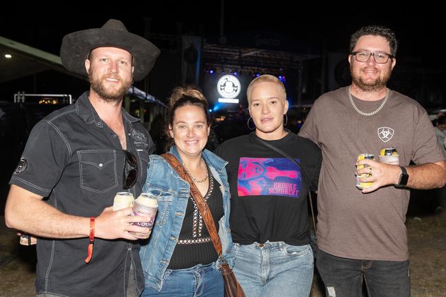 Levi Wallace, Natalie Cowan, Melissa Willes and Andrew Bennett at the NQ's Rock'N Country 2022.Picture: Michaela Harlow