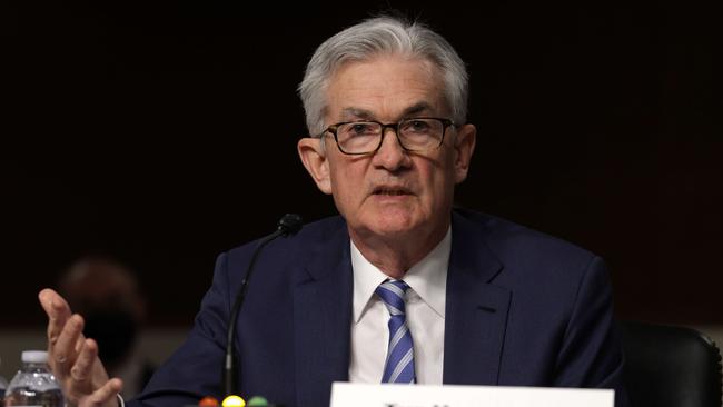 Federal Reserve chairman Jerome Powell has flagged interest rates may rise sooner to conain inflation, triggereing a selloff on Wall Street. Picture: Alex Wong/Getty Images/AFP