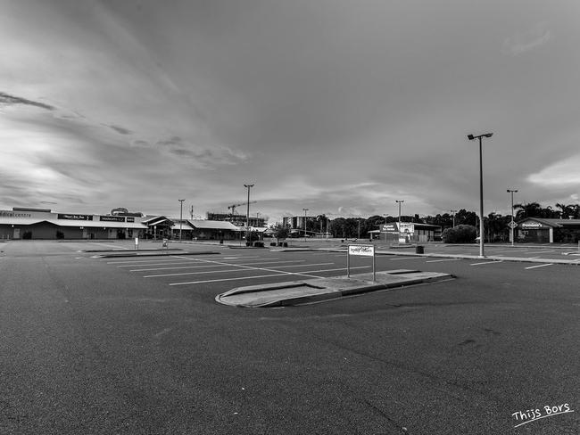 Not a single soul could be seen at Nightcliff Shopping Centre. PHOTO: Thijs Bors