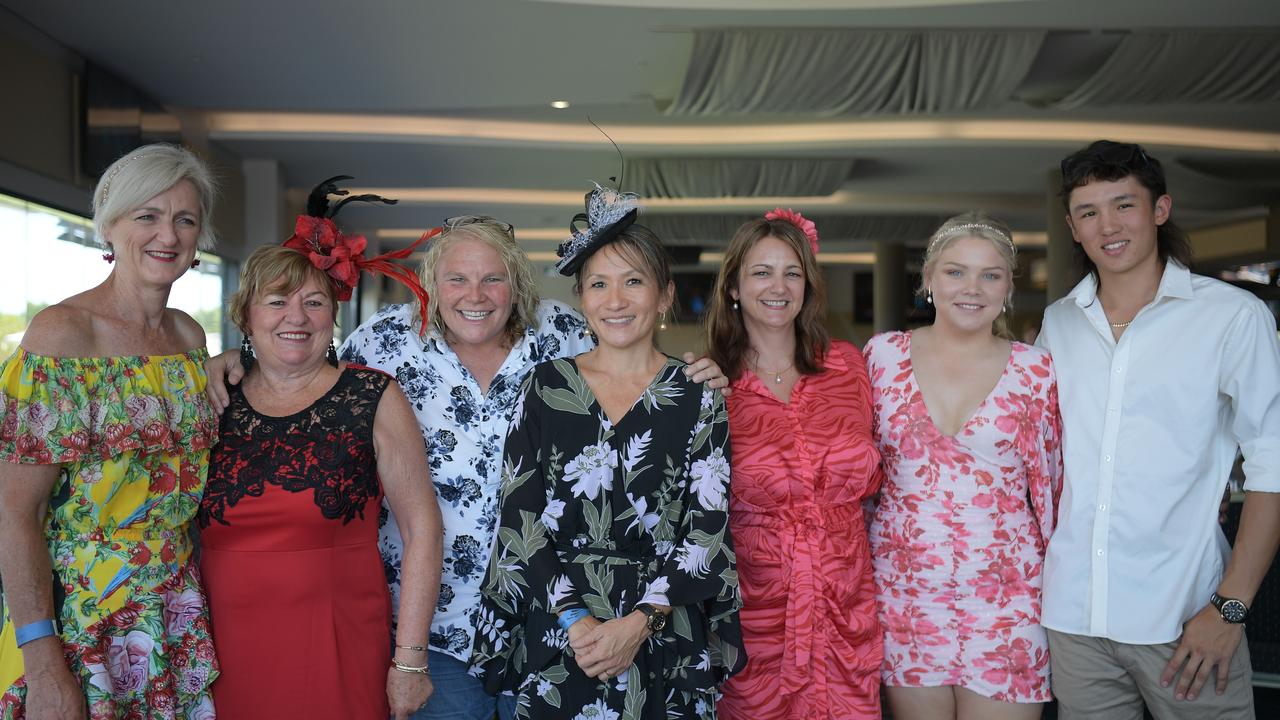 Jo-Anne Eason, Sue, BT, Jeannie, Ling Ling, Tori and Kelly at Darwin Turf Club for the Melbourne Cup. Picture: (A)manda Parkinson