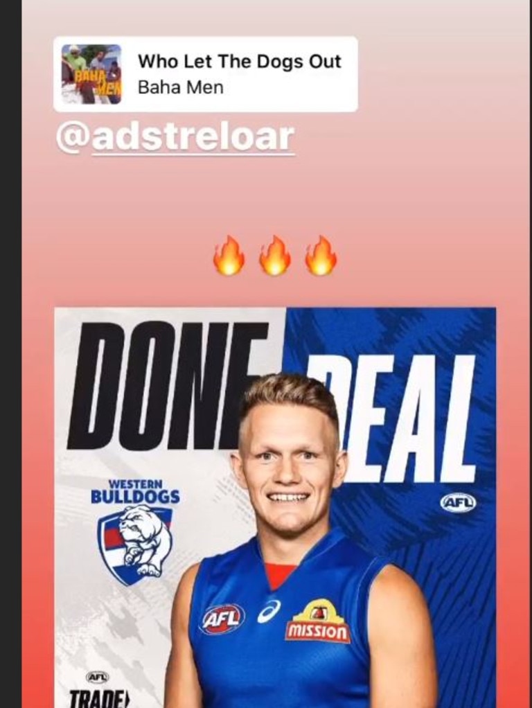 Adam Treloar is now a Bulldog.