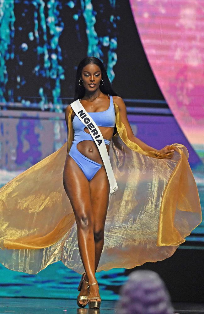 Miss Nigeria, Chidimma Adetshina, competes. Picture: Carl De Souza/AFP