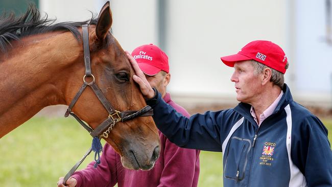 Trainer Michael Bell (left) says Big Orange is in great shape before the Melbourne Cup. Picture: Colleen Petch