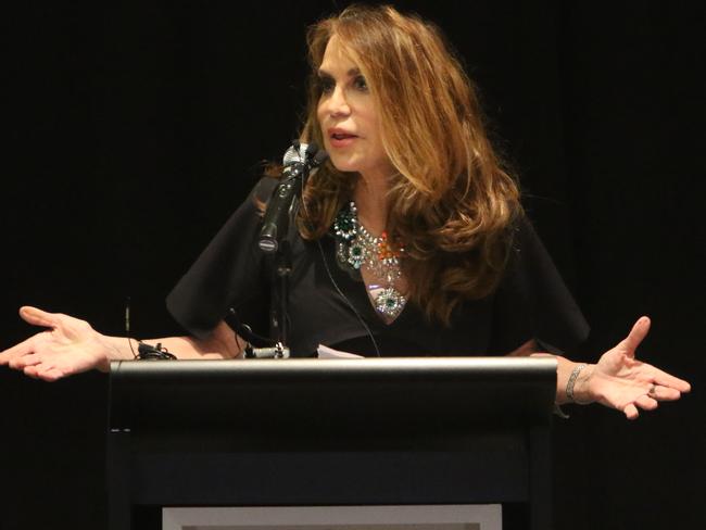 Under attack ... Pamela Geller, co-founder and President of Stop Islamisation of America, is shown during the American Freedom Defence Initiative program at the Curtis Culwell Center on Sunday, May 3, 2015, in Garland, Texas. Picture: Gregory Castillo / The Dallas Morning News via AP