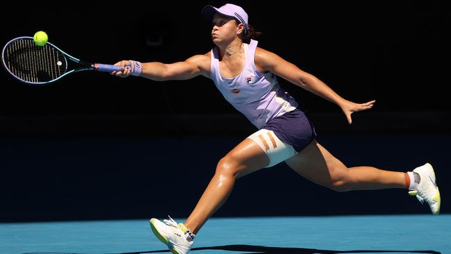 Ash Barty in action at the Australian Open earlier this year.