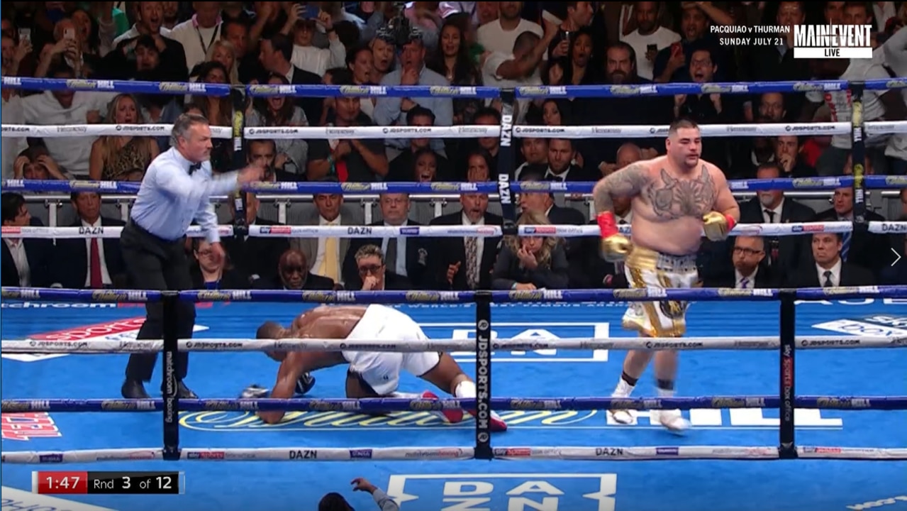 Anthony Joshua has been knocked down twice by Andy Ruiz Jr.