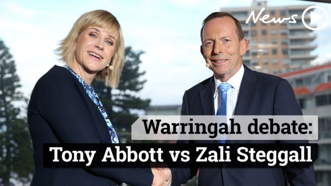 Tony Abbott and Zali Steggall face off in Warringah debate