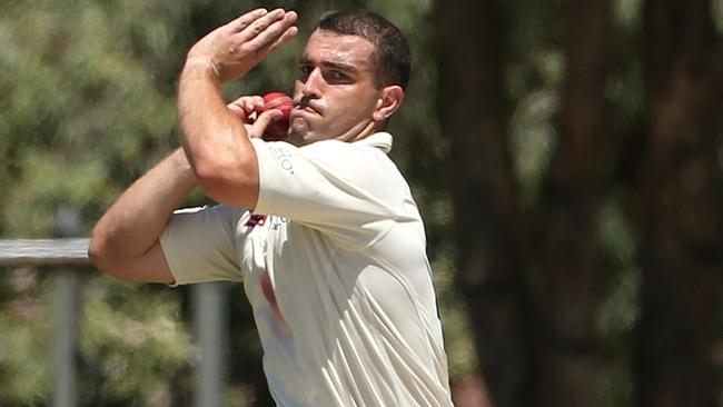 Star all-rounder Chris Williams bowling for Strathmore last season.