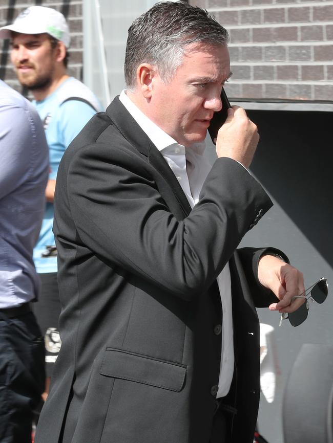 And president Eddie McGuire at the club on Monday morning. Picture: David Crosling