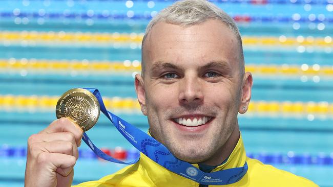 Kyle Chalmers wins gold in the 100m free. Picture: Michael Klein