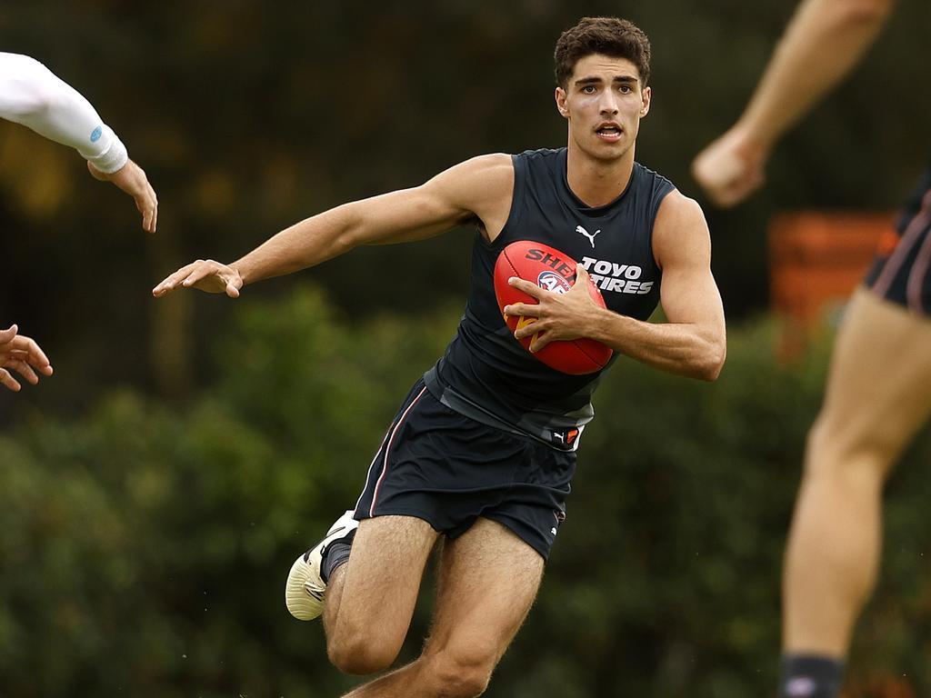 The 19-year-old is hoping he’ll be able to showcase his speed and ball-use against the Blues on Saturday. Picture: Phil Hillyard