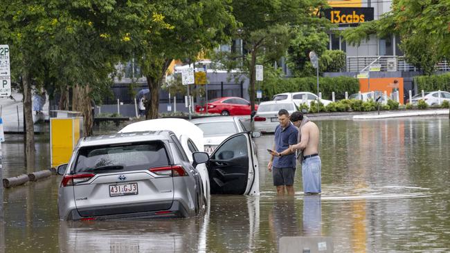 Flooding at Emu Lane, Woolloongabba, Saturday, December 14, 2024 - Picture: Richard Walker