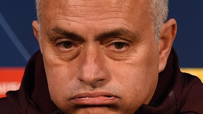 Jose Mourinho has cut an unhappy figure for much of this season. Picture: AFP 