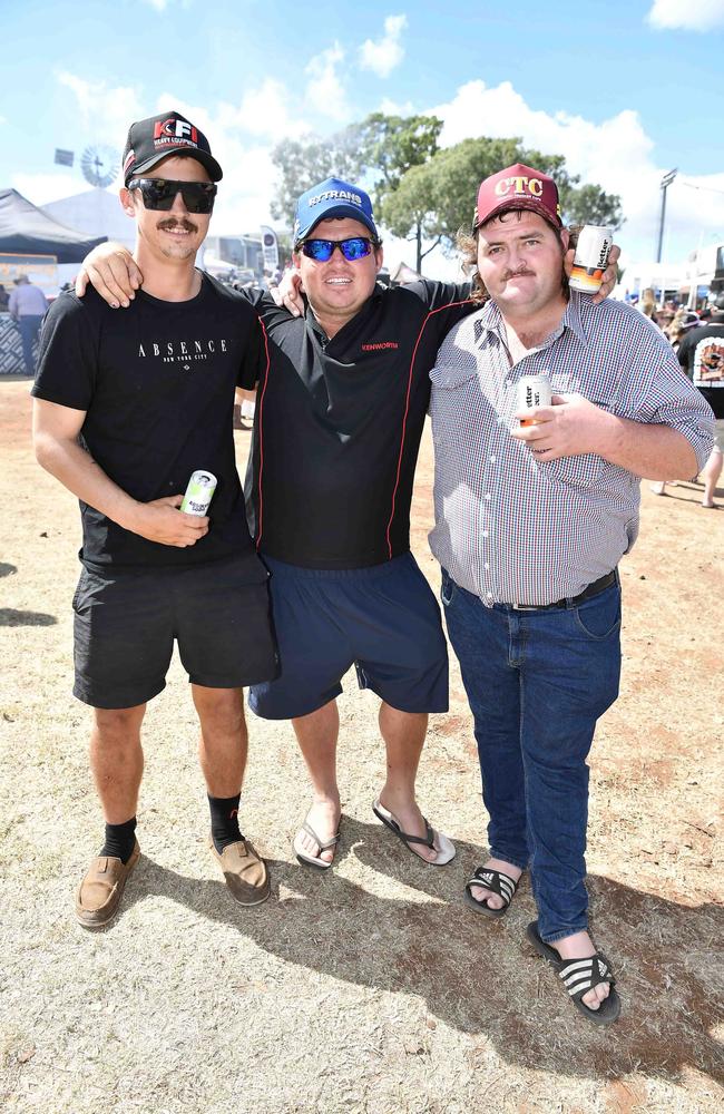 Corey Cross, Brendan Throne and Adam Page at Meatstock, Toowoomba Showgrounds. Picture: Patrick Woods.