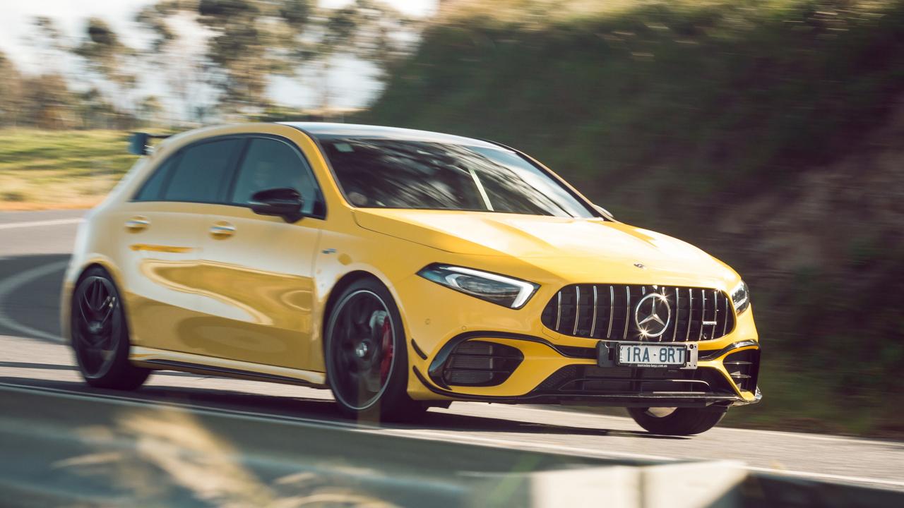 The Mercedes-AMG A45 has the world’s most powerful four-cylinder engine. Photo by Thomas Wielecki.