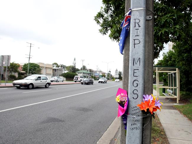 Burleigh Heads where friends of murdered man Omega Ruston have made a memorial at the scene of his murder.