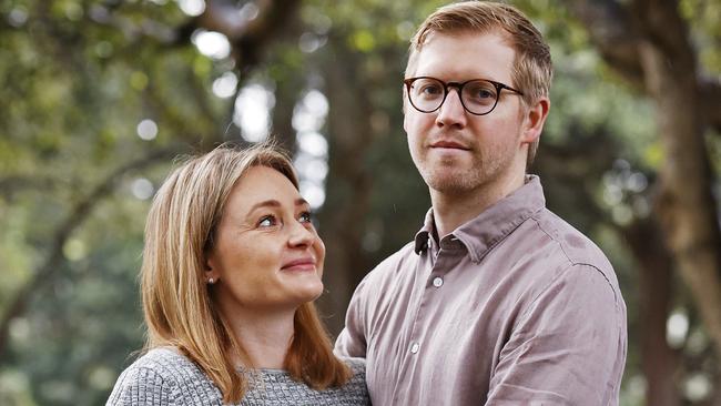 Nick Ribbe pictured with pregnant wife Victoria. Picture: Sam Ruttyn