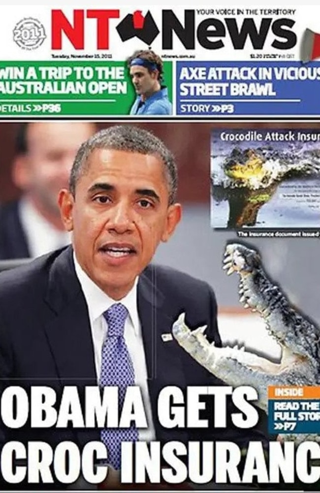 How the NT News marked President Obama’s visit.