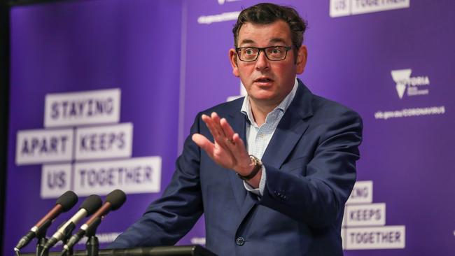 Victorian Premier Daniel Andrews at a media briefing. Picture: Tim Carrafa