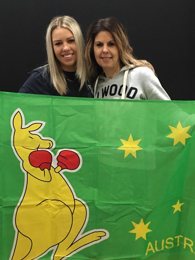 Georgia Baker’s sister Phoebe and mum Dearne prepare for the trip to Rio.