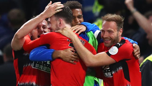 Laurent Depoitre’s goal was enough for Huddersfield to stay up.