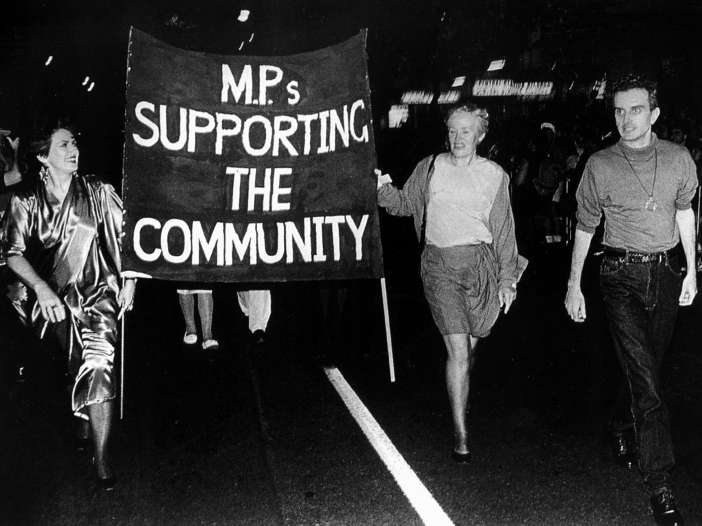 MPs show their support at the 1993 parade. Picture: William Young