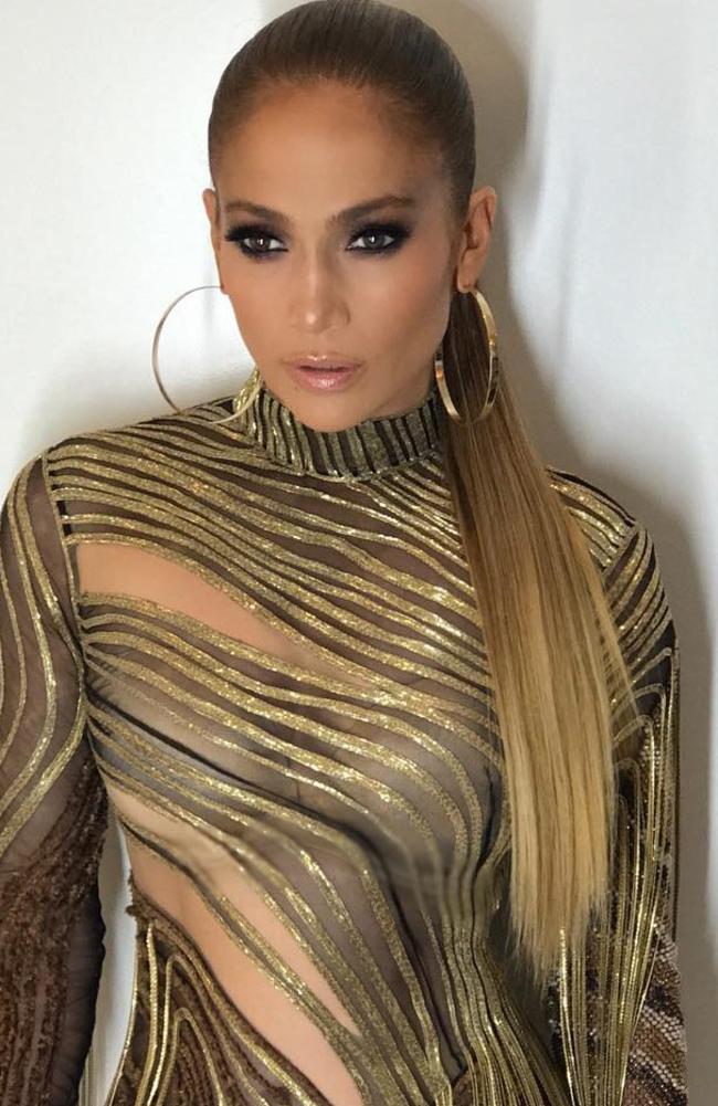 JLo shows off her Balmain dress ahead of the Robin Hood Foundation dinner. Picture: Instagram