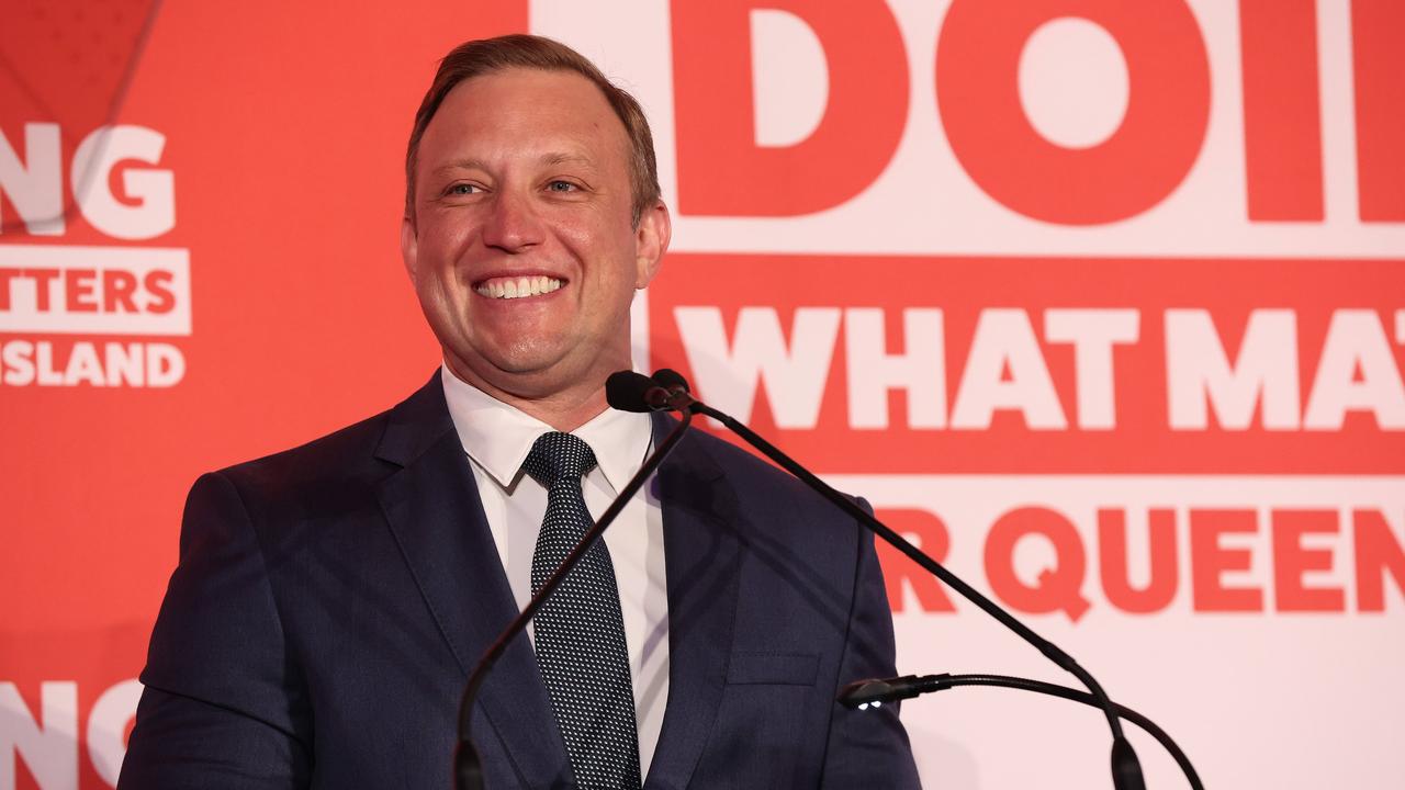 Premier Steven Miles talks at the Labor campaign launch. Picture: Adam Head