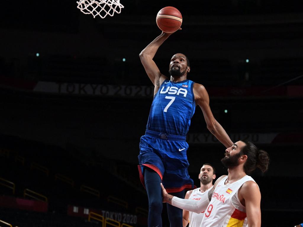 The Aussies must contain Kevin Durant to be any hope of beating Team USA. Picture: AFP