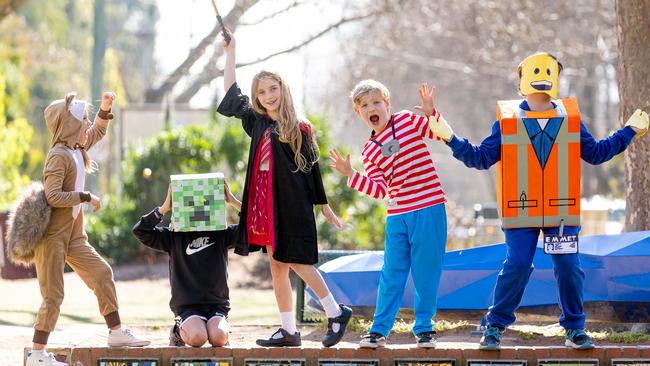 L-R Goldie, 7, Harley, 8, Poppy, 8, Sonny, 8 and Xander, 9Book Week - best dressed kids in their Book Week outfits. Picture: Jason Edwards