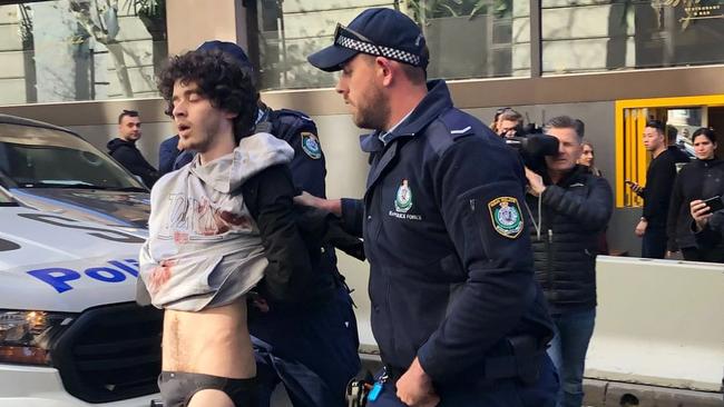 Ney was arrested by police in Sydney’s CBD on 13 August 2019. Picture: David Vaux.