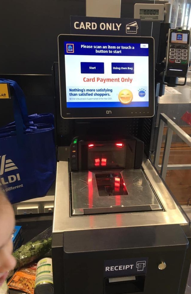 Aldi introduced self-serve check-outs to their NSW stores in 2021. Picture: Supplied