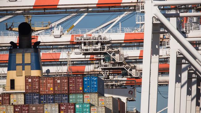 The DP World shutdown after it was hacked led to a backload of 30,000 containers, which it cleared in seven days. Picture: Paul Jeffers