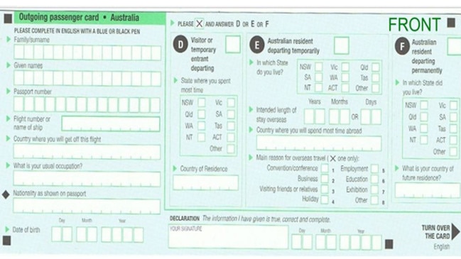 It is no longer necessary to fill out the irritating ‘outgoing passenger card’ which is due to be removed from international travel.