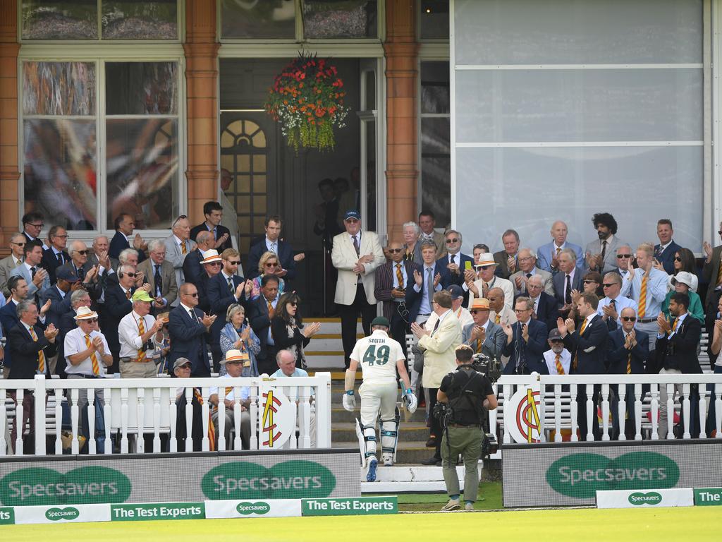 Steve Smith leaves the field after his innings of 92. (Photo by Stu Forster/Getty Images)