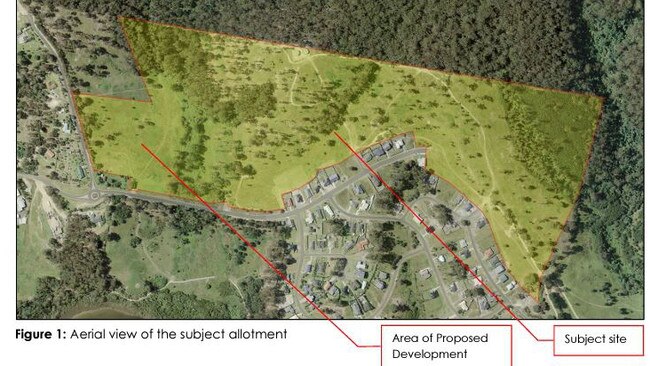 An ariel look at the land being used for the Eden housing subdivision.