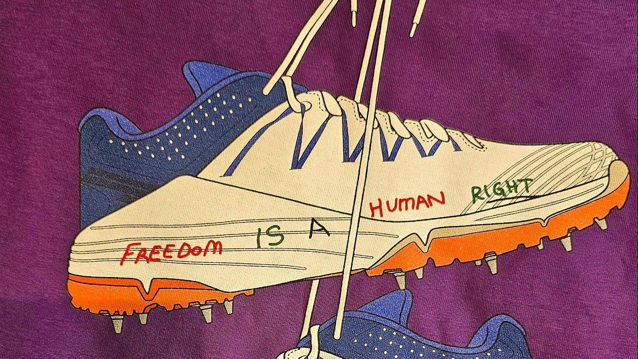 Usman Khawaja releases Gaza T-shirts: Protest sneakers banned at ...