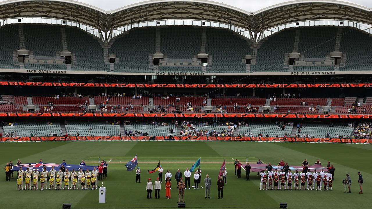 The largely deserted eastern stand at Adelaide Oval ahead of Day 1 play of the Adelaide Test between Australia and West Indies on Wednesday. Picture: Paul Kane/Getty Images