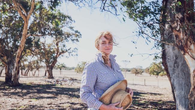 Claire Koch, on a drought hit farm at Bool Lagoon. Photos: Nicole Cleary.