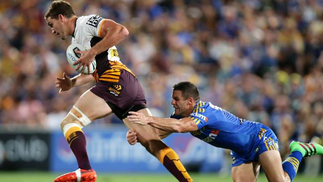 Corey Oates had an incredible game for the Broncos. Picture: Gregg Porteous