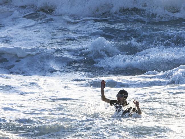 The Bureau of Meteorology has issued a surf warning as massive waves continue to hit the NSW coast. Picture: Jenny Evans