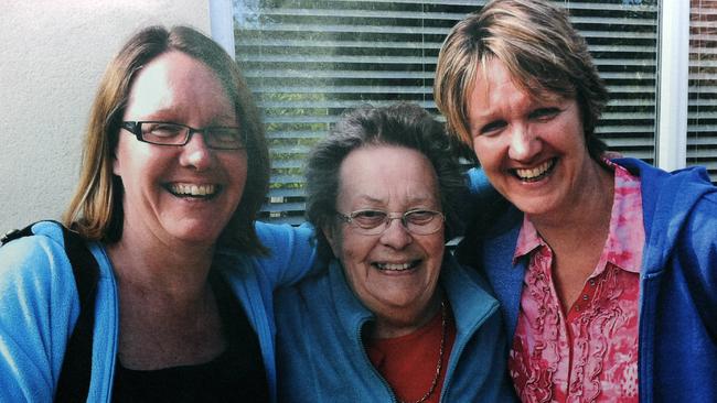 Alison Brooks (left) and Sally Brooks with their mum Audrey. Picture: Jon Hargest