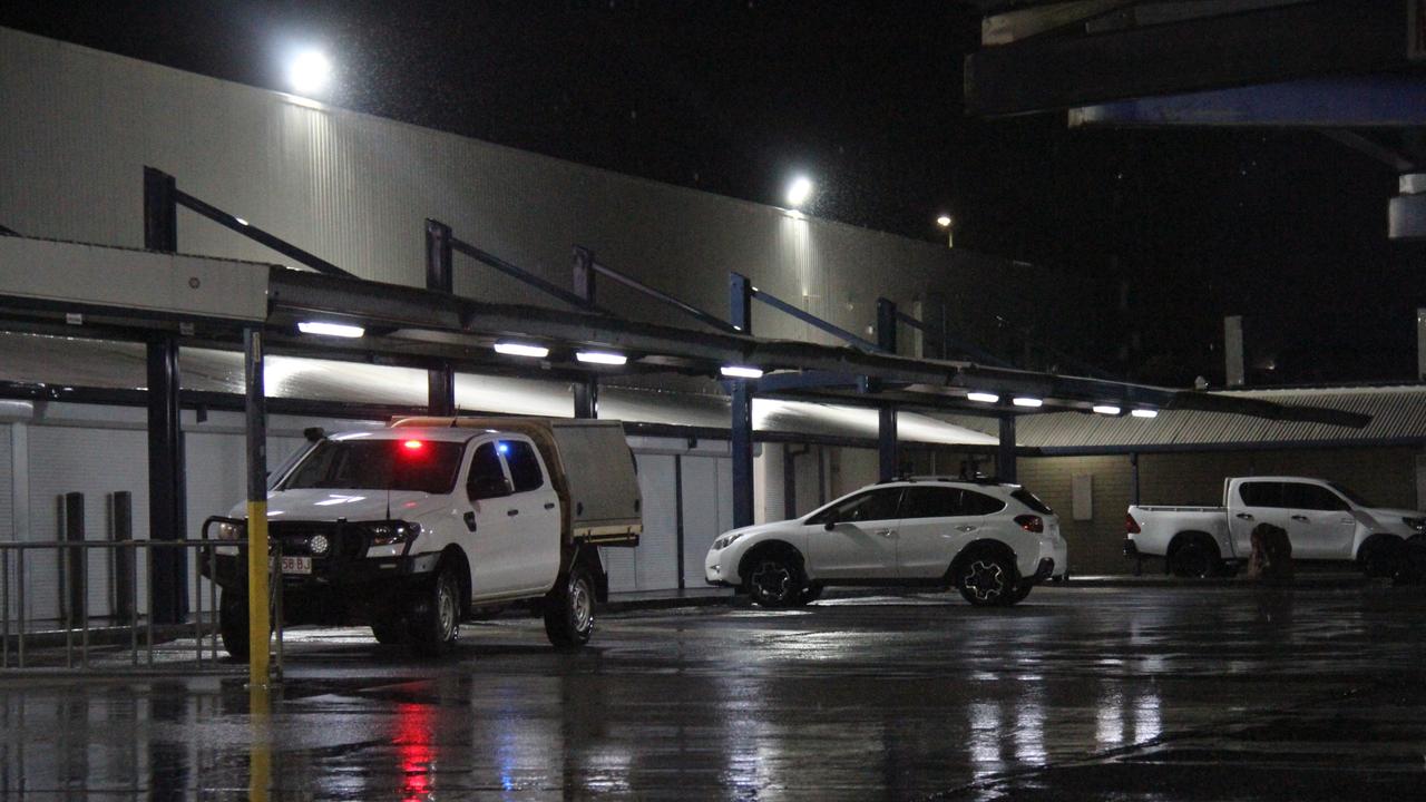 Police at Coles in Alice Springs, 9.55pm Tuesday May 27, 2025. Police are investigating a man's death inside the Coles, which they say occurred when he was restrained by two off duty plainclothes officers. Picture: Gera Kazakov