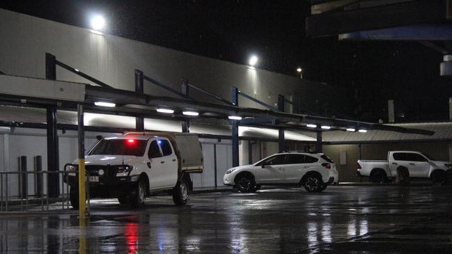 Police at Coles in Alice Springs, 9.55pm Tuesday May 27, 2025. Police are investigating a man's death inside the Coles, which they say occurred when he was restrained by two off duty plainclothes officers. Picture: Gera Kazakov